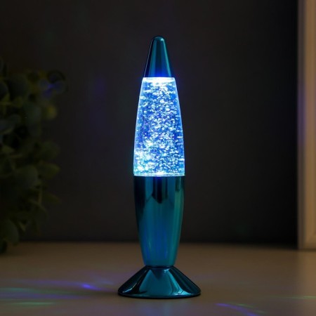 Lumber "Blue Rocket" LED, lava, sparkles, from batteries 3xlr44 19 cm Risalux-10