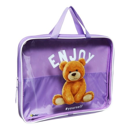 Folder with handles Textile A4, 350 x 265 x 40mm, insert transparent frost-resistant polymer, with inner pocket, PMD 2-84 "Bear" 70582-1