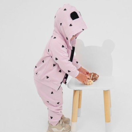 Kit: sweatshirt and pants crumb I am "hearts", pink, height 74-80 cm-8
