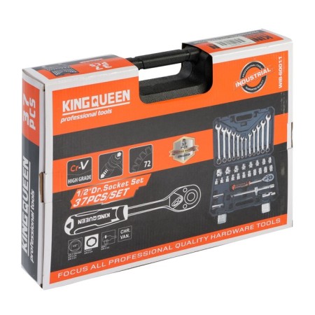 Car tools Kingqueen Wib-60011, 72 teeth, 1/2, 37 items-3