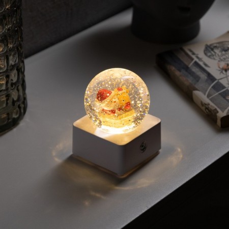 LED figure "Shar with Santa Claus" 10 × 14.3 × 10 cm, plastic, USB, glow warm white