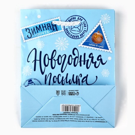 Package Gift New Year Laminated "New Year's Park", S 12 x 15 x 5.5 cm-4