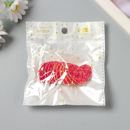 Decor for the creativity of felt lords "Heart" pink 2.7x3 cm-3
