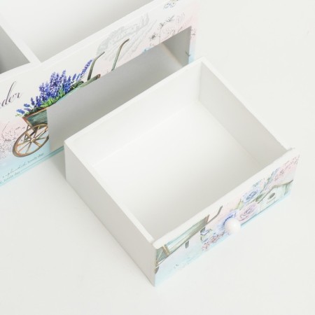 Casket wood with a mirror and stand "Lavender trolley" 10.8x18.5x10 cm-2