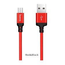 Hoco X14, 2 A, USB cable - Micro USB, 2 m, black and red