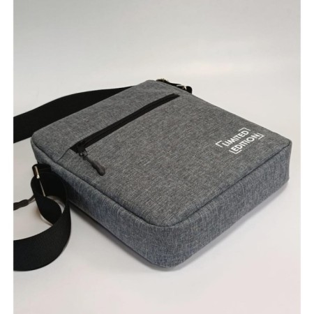Bag Men's Cross-Bodi Listo Oxford gray snow with a black sling-3