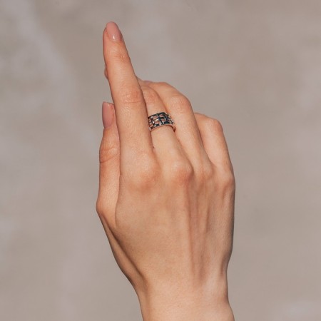 Ring "Grace" mesh, color silver, dimensionless-2