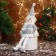 Soft toy "Snowman in the cap and scarf" 15x39 cm, white-gray