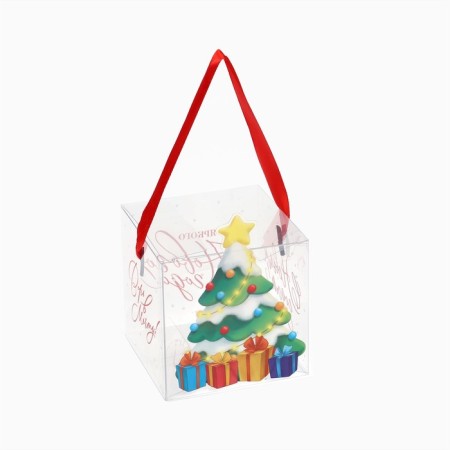 Gift New Year's Folding PVC, "Christmas tree with gifts", 10 x 10 x 10 cm, New Year-1