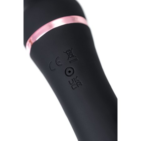 Bilateral intimate massage Waname D-Splash Surge, 22.5 cm, silicone, black color-5