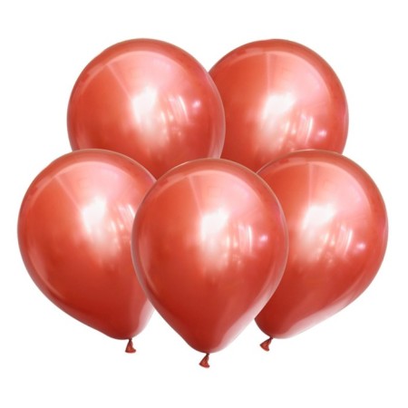 Latex ball 12 "Mirror, chrome red, set 50 pcs.