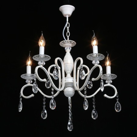 Aurora chandelier, 5x60W E14, white color, gold-1