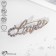 Love pin, 6 cm, white color in gold