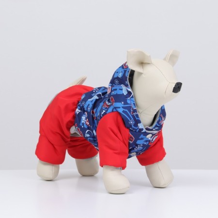 Zimovye jumpsuit for animals "Skier", M (DS 24-26, Osh 26-28, OG 36-38 cm), Mix