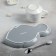 Tea couple ceramic “leaf”, 3 objects: a cup 320 ml, a saucer 25.5 × 16 cm, a spoon, color gray color