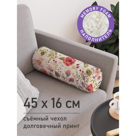 Pillow Roller "Flower Handling, Decorative, size 16x45 cm