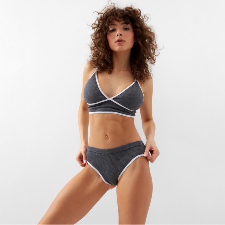 Female set (top, panties) dark gray color, size 44-46-8