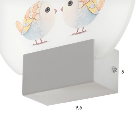 Sconces "Birds" LED 6W 4000k white 19.5x6x19.5 cm-5