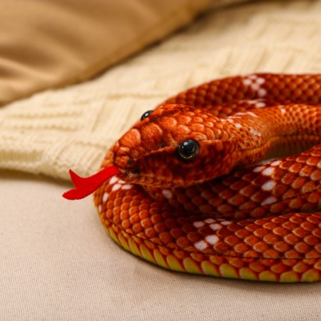 Soft toy "Snake", 19 cm/80 cm, brown color-2