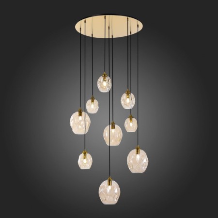 Suspended chandelier ST LUCE. SL1188.303.09. Idesia. 9x40 W, E14/E27, 87x87 cm, brass color-2