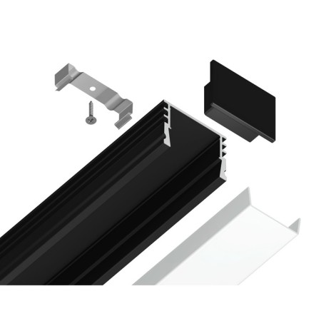 Profile aluminum overhead ambrella Illumination alum Profile, GP1750BK, 2000x12x15.7 mm, black color, matte dial-2