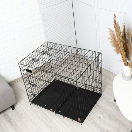A cage with a hatch for dogs and cats, 85 x 60 x 70 cm, black-2