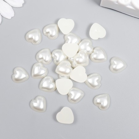 Decor for creativity plastic "Pearl heart" 1.2x1.2 cm-2