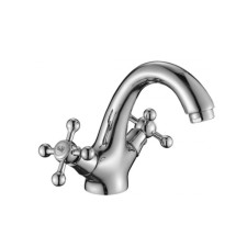 Decoroom DR54011 sink mixer, two -cream, pour length 135 mm, chrome
