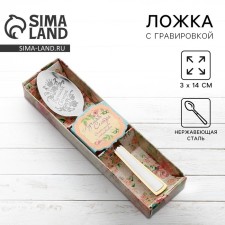 A teaspoon spoon with an engraving “Best Sister”, in a gift box, 3 x 14 cm.