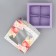 Box for sweets, confectionery packaging, 4 cells, “Flowers”, 10.5 x 10.5 x 3.5 cm
