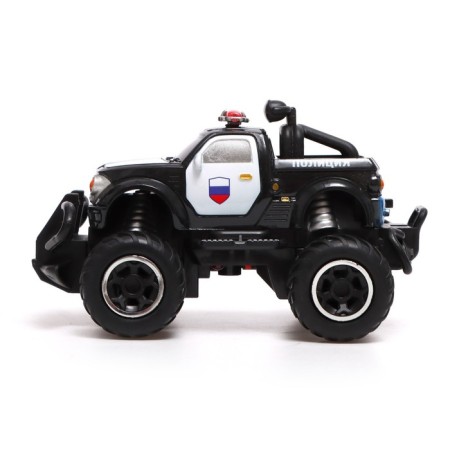 Radio -controlled jeep "Police" works on batteries, black color-1