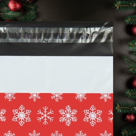 Courier bag with an adhesive valve, "snowflakes" 17 x 26 cm, set 50 pcs-3