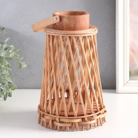 Summary of the tree on 1 candle "Lantern - Bamboo" with a handle 14.5x14.5x24 cm-1