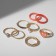 Ring set 8 pieces "Dream" heart, color with gold, size mix