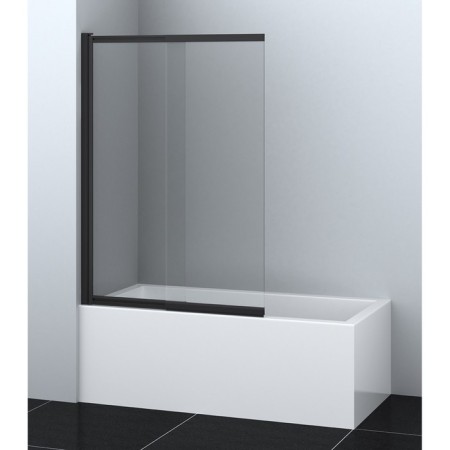 Bath curtain Azario Boston 143, 80x140 cm, sliding, black matte profile-1
