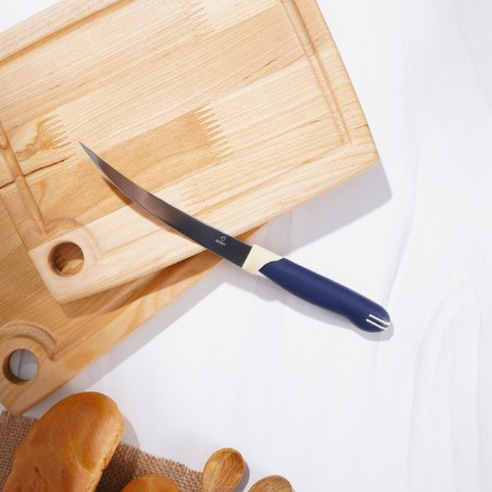 Kitchen knife for citrus shares "Strayp", smooth blade 11.5 cm, blue color-5
