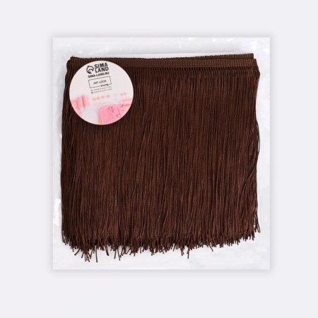Decorative braid "Furrm", 20 cm, 5 ± 0.5 m, coffee color-1