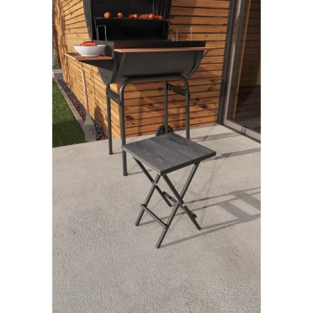Folding stool "Lounge Light", 300 × 300 × 450 mm, DPP gray / frame metal black matte