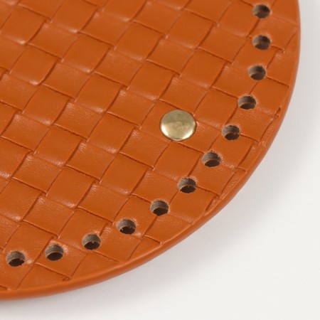 The basis for knitted products to the leatherette "Round braid" brown 15x15 cm-1