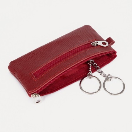 Key of zipper, length 13, 5 cm, 2 rings, red color-2