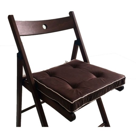 A pillow for a chair 38x38 cm, h 5 cm, brown color, velor, foam rubber, kant