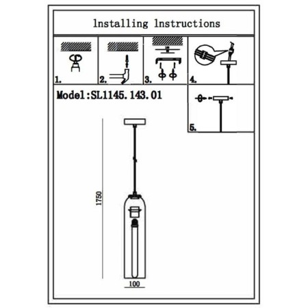 Suspension lamp ST LUCE. SL1145.143.01. Callana. 1x60 watts, E27, 10x10x50 cm, chromium color-9