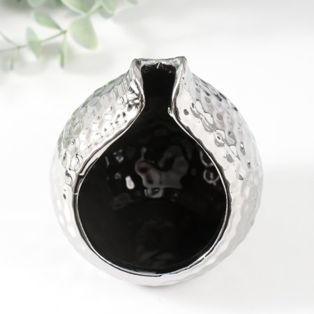 Ceramics candlestick per 1 candle "Pomegranate" d = 4.5 cm silver 10x10x11.5 cm-3