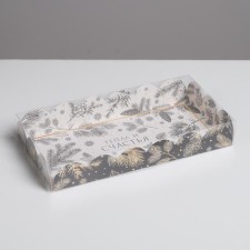Box for confectionery products with PVC Club “City and Happiness”, 10.5 x 21 x 3 cm, New Year