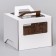 Box for cake 2 windows, with handles, white, + substrate 2.5 gold-white, 24 x 24 x 20 cm
