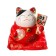 Piggy bank Ceramics "Maneki-Neko Red with fan" 11x10.5x9.5 cm