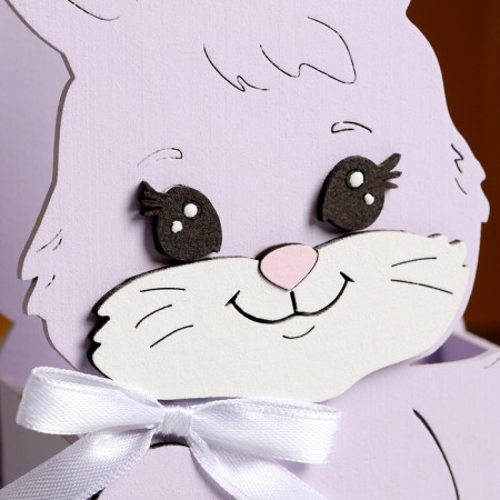Kashpo "Bunny with a bow", 13.5x7x19.5 cm, oak, lilac-3