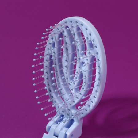The comb is massage, folding, with a mirror, 9.5 × 5.5 cm, blue color-5