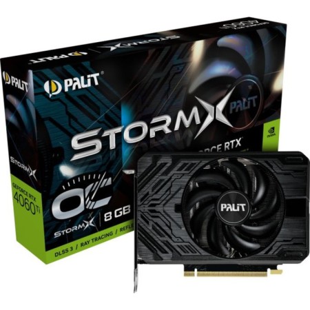 The Palit PCI-E 4.0 RTX4060TI StormX OC NVIDIA GeForce RTX 406060TI 8192MB 128 GDDR6 23 10044-7
