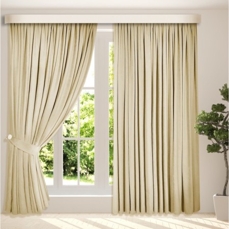 Set of curtains "Canvas", size 200x270 cm, 2 pcs, color light-beige-7